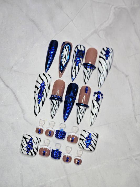 "Sapphire Savage" Press-On Toes Set