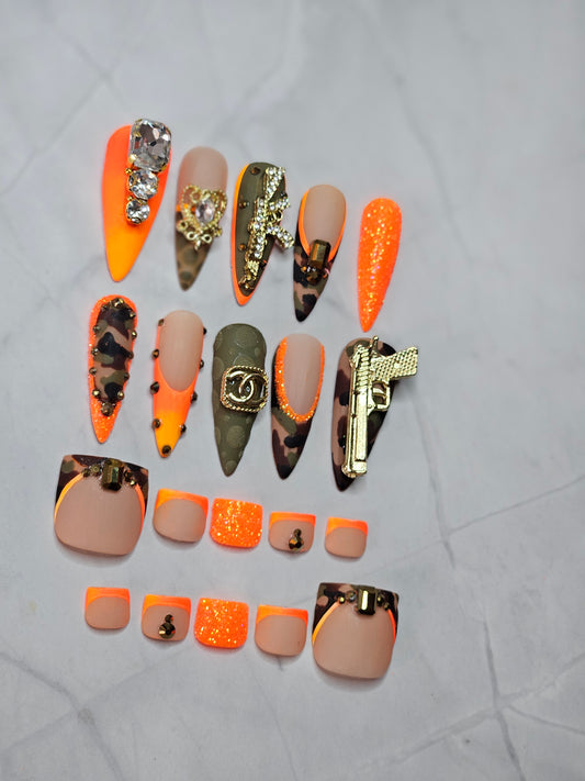 "Tactical Glow" Press-On Toes Set