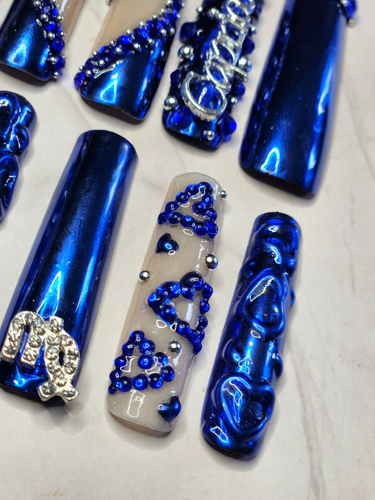 "Chrome Hearts" Press-On Nails Set