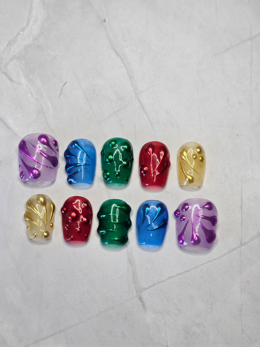 "Jewel Pop" Mini Press-On Nails Set