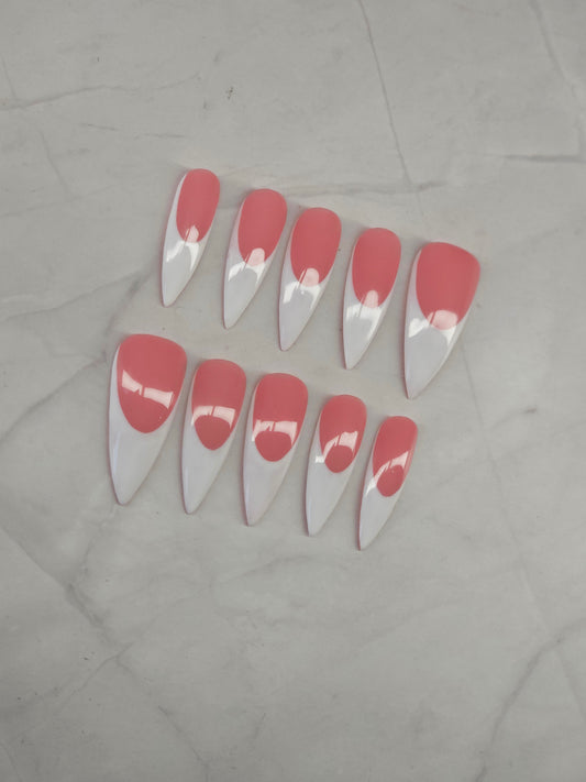 Pink based french tip Press-On Nails Set