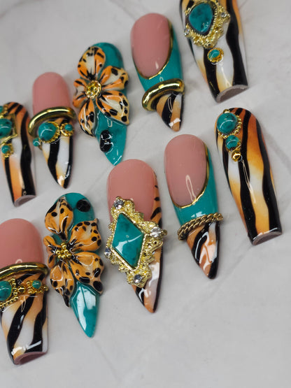 "Sahara Jewels" Press-On Nails Set