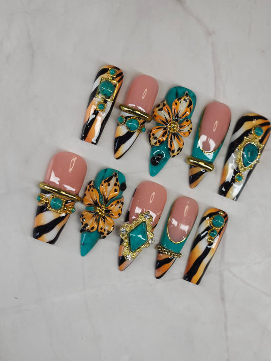 "Sahara Jewels" Press-On Nails Set