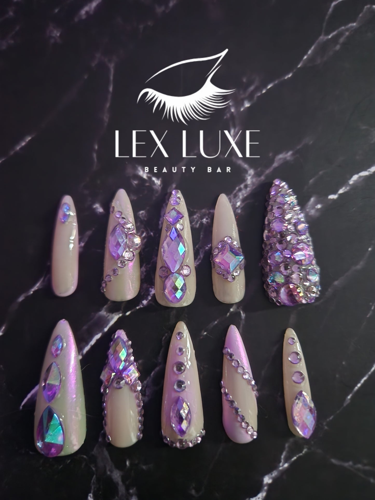 "Lavender Ice" Press-On Nails Set