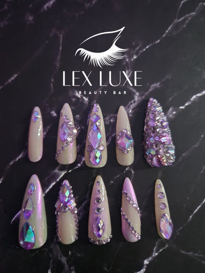 "Lavender Ice" Press-On Nails Set