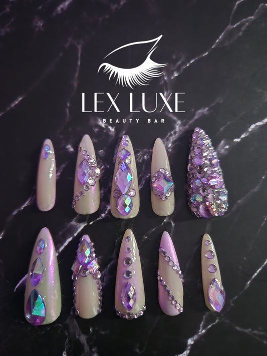 "Lavender Ice" Press-On Nails Set