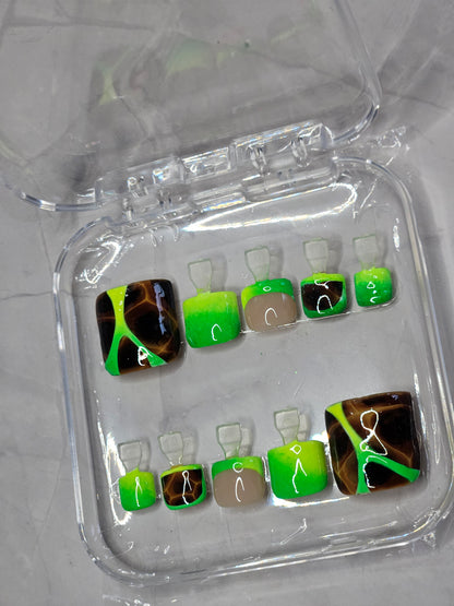 "Neon Baby" Press-On Toes Set