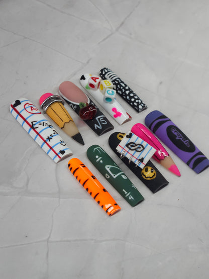 "Booksmart" Press-On Nails Set