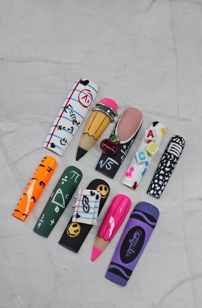 "Booksmart" Press-On Nails Set