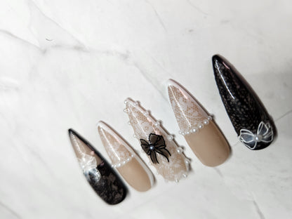 "Classy Bow" Press-On Nails Set