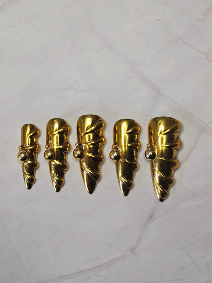"Aura of Gold" Press-On Nails Set