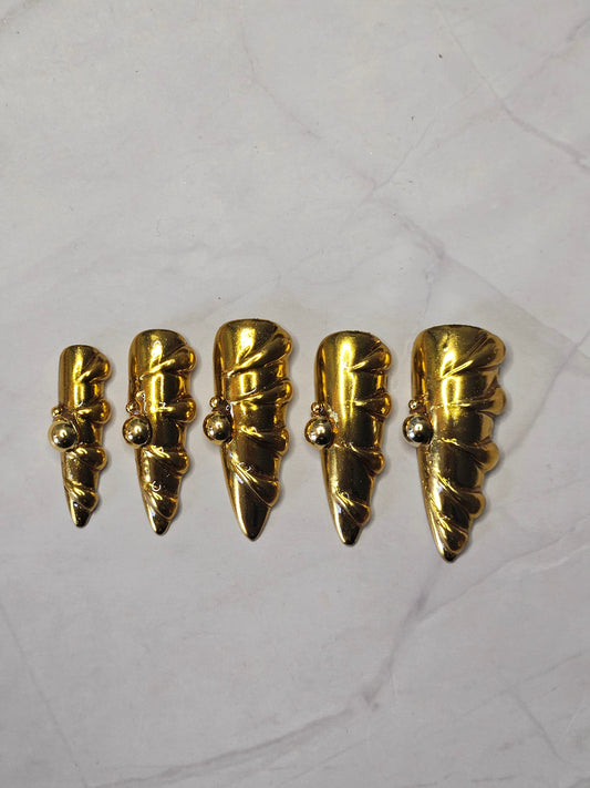 "Aura of Gold" Press-On Nails Set