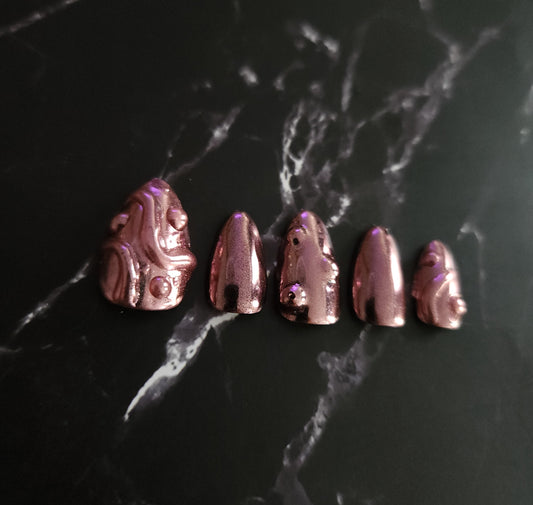 "Chrome Crush" Press-On Nails Set