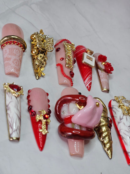"Loud Love" Press-On Nails Set
