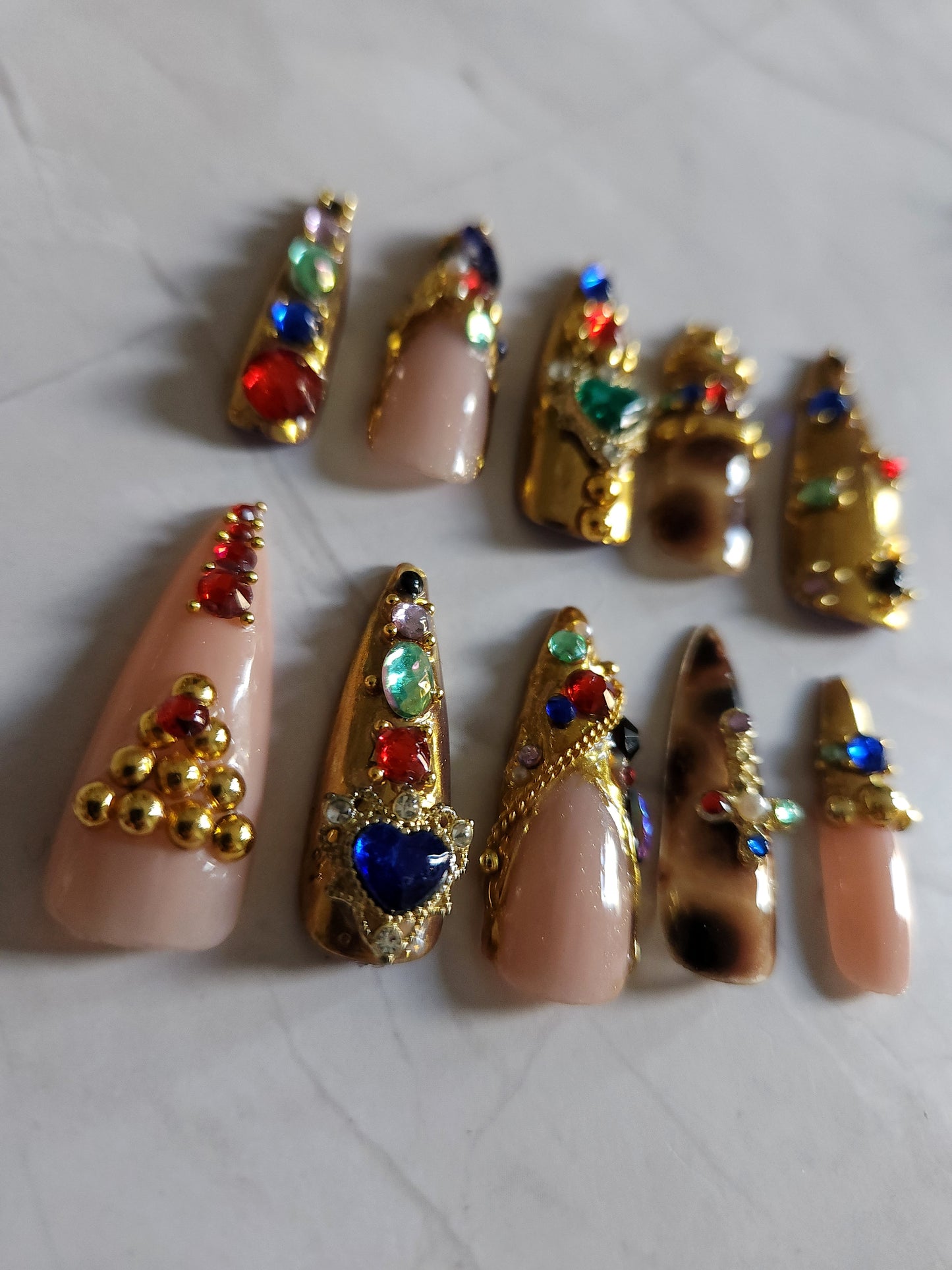 "Golden Era" Press-On Nails Set