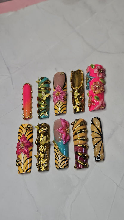 "Tropic Mirage" Press-On Nails Set