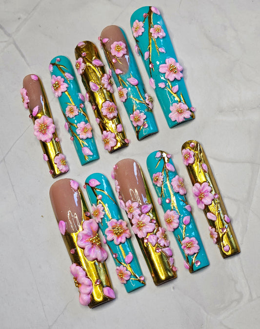 "Arizona Blossom" Press-On Nails Set