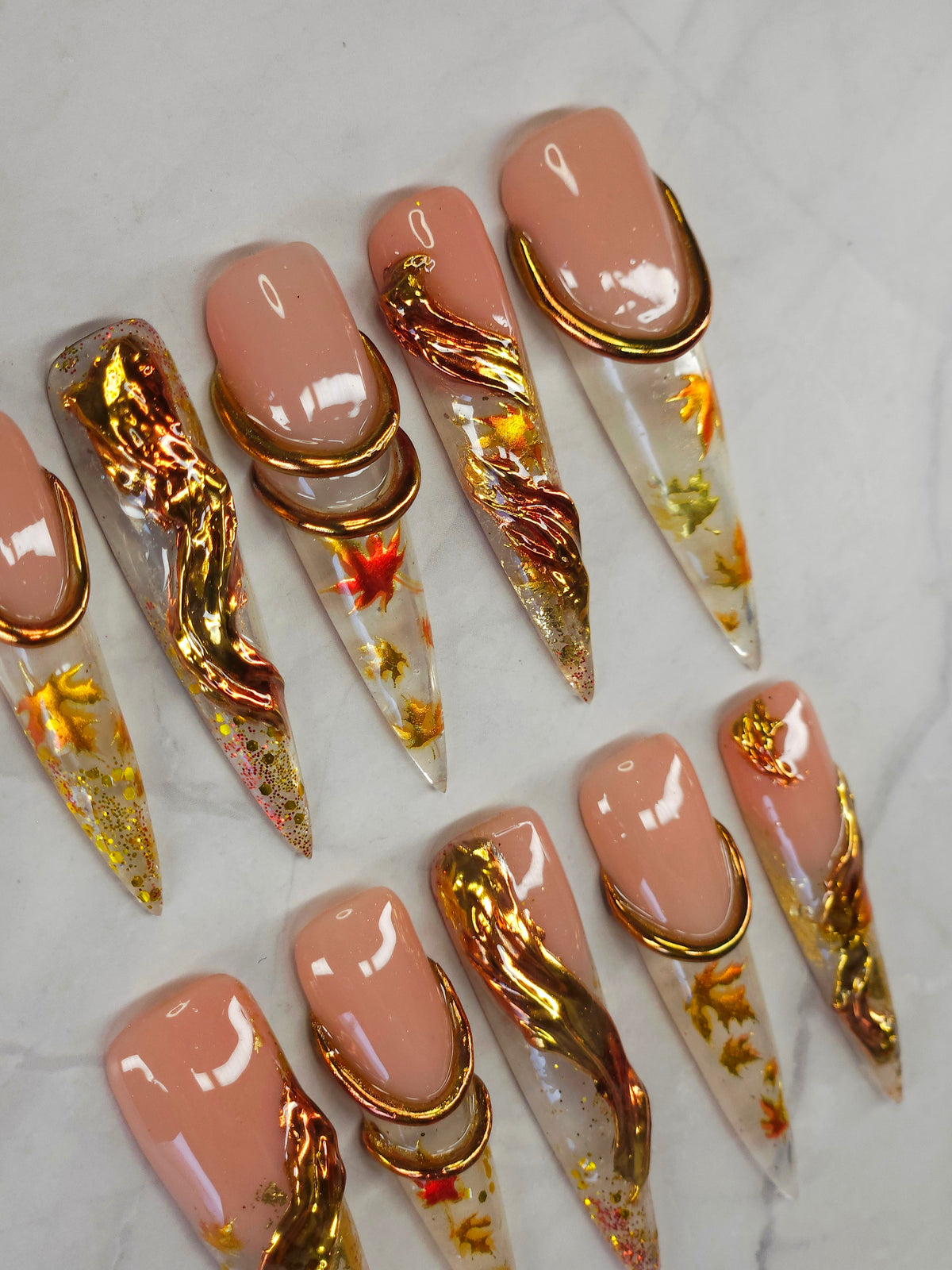 "Autumn Bloom" Press-On Nails Set