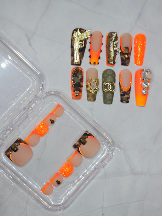 "Tactical Glow" Press-On Toes Set