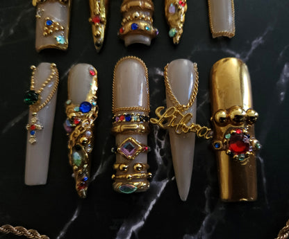 "Retro Drip" Press-On Nails Set