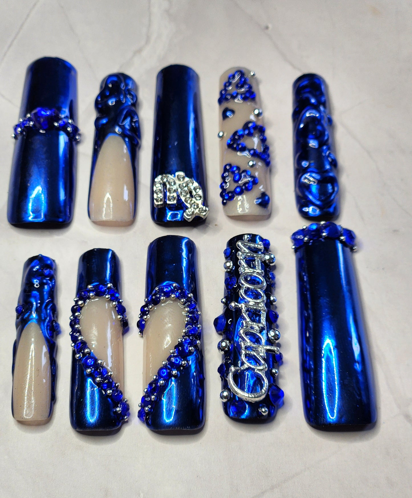 "Chrome Hearts" Press-On Nails Set