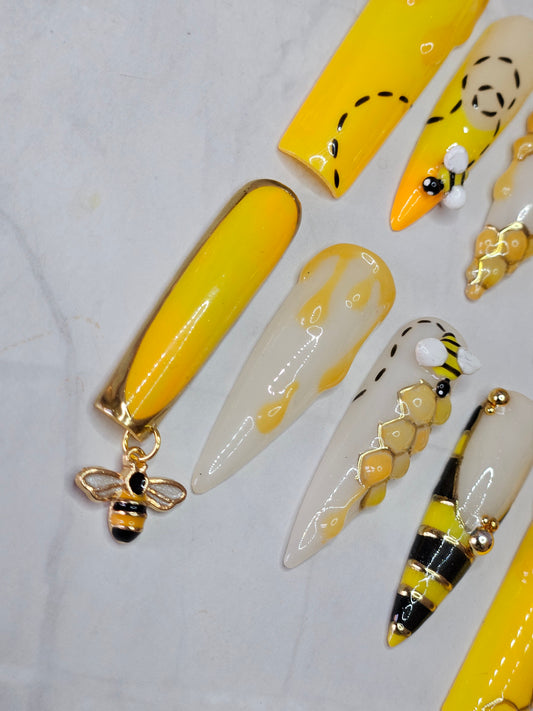 "Honey Drip" Press-On Nails Set