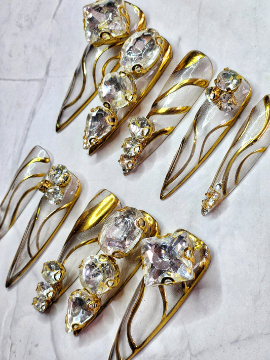 "Rhinestone Rush" Press-On Nails Set