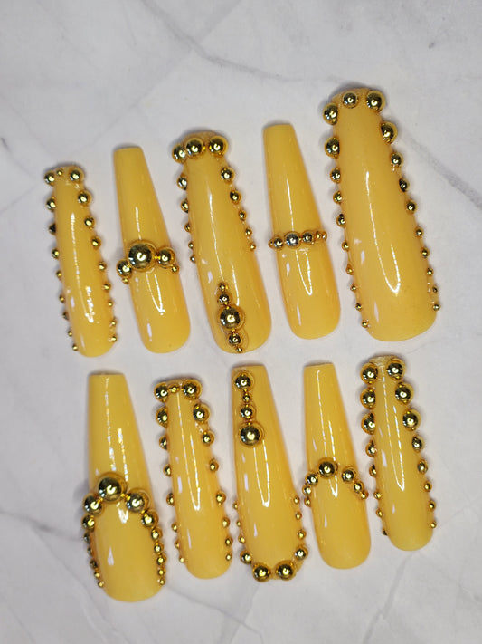 "Golden Hour" Press-On Nails Set