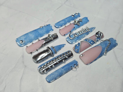 "Denim Dynasty" Press-On Nails Set