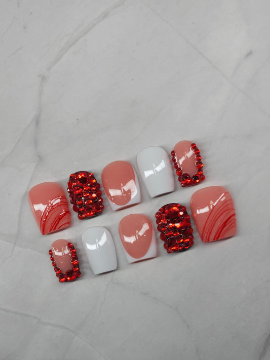 "Ruby Romance" Mini Press-On Nails Set