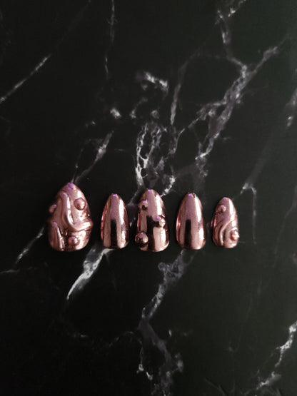 "Chrome Crush" Press-On Nails Set