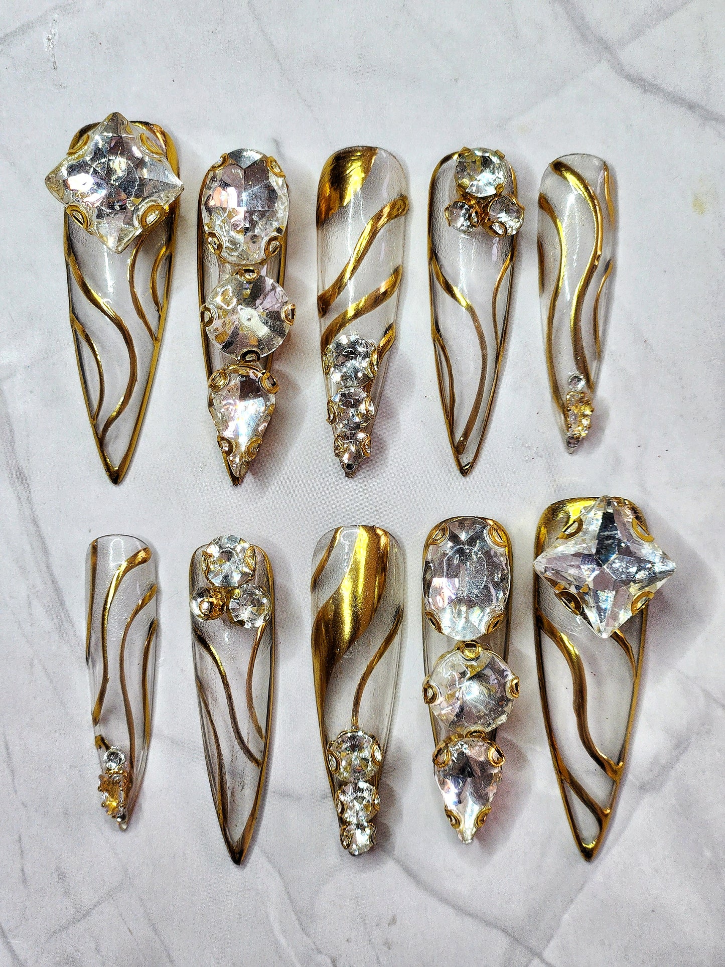 "Rhinestone Rush" Press-On Nails Set