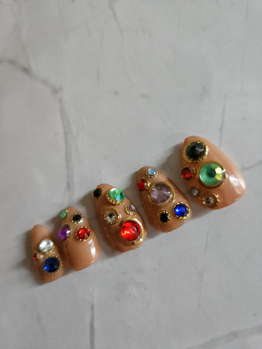 "Brown Sugar Bling" Press-On Nails Set