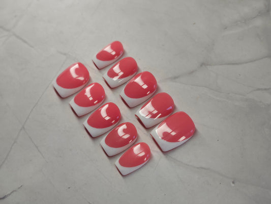 Pink based french tip Press-On Nails Set