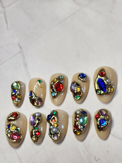 "Majestic Drip" Mini Press-On Nails Set