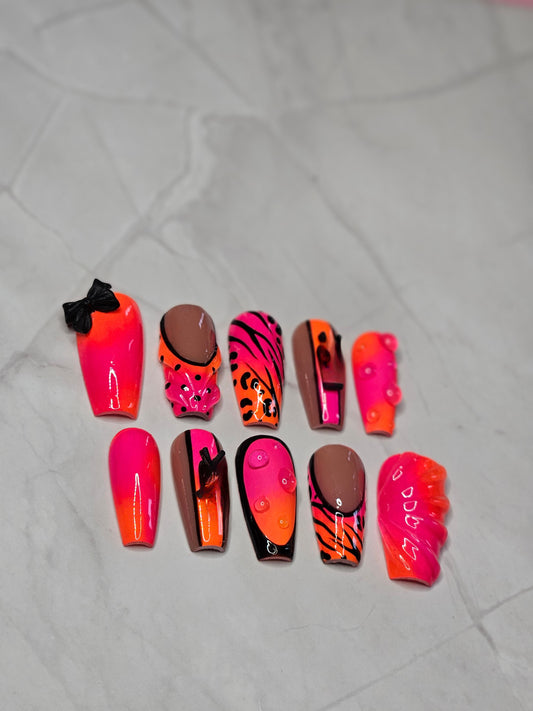 "Sunset Jungle" Press-On Nails Set