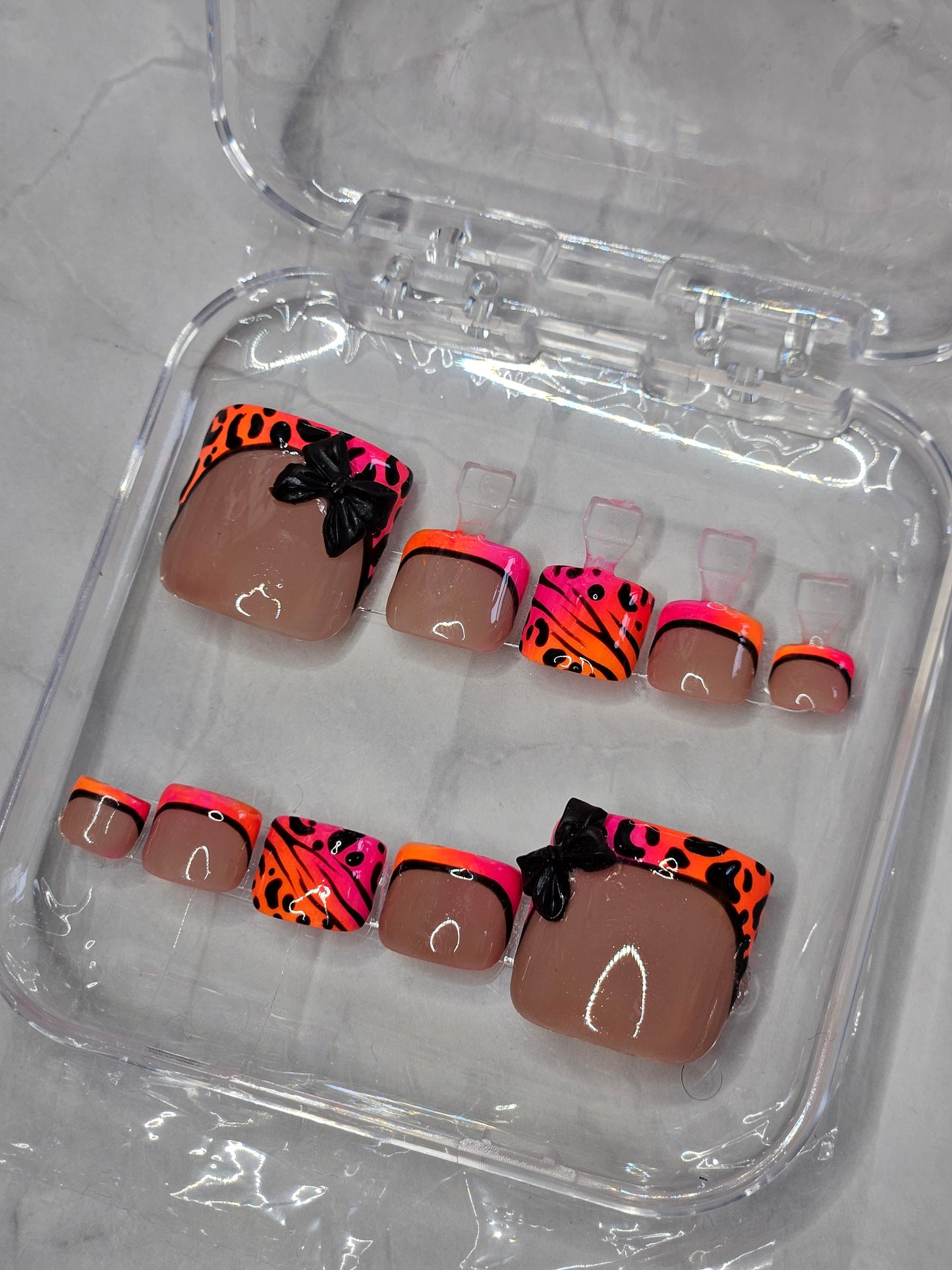 "Sunset Jungle" Press-On Toes Set