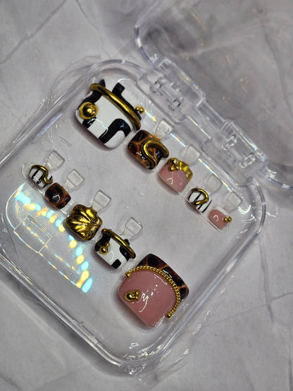 "Leopard Lust" Press-On Toes Set