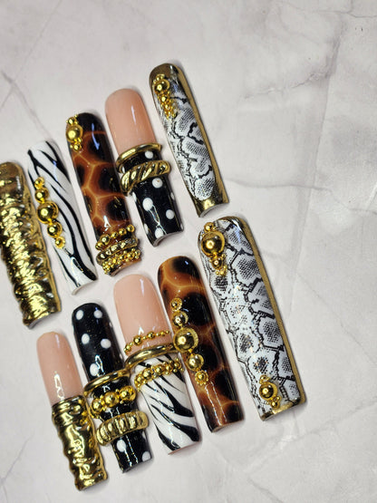 "Safari Socialite" Press-On Nails Set