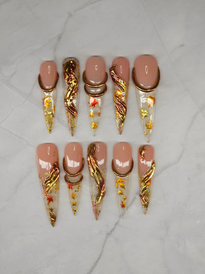 "Autumn Bloom" Press-On Nails Set