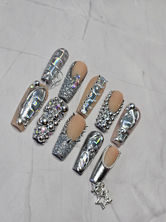 "Holographic Havoc" Press-On Nails Set