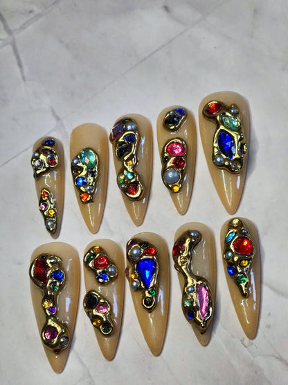 "Majestic Drip" Press-On Nails Set