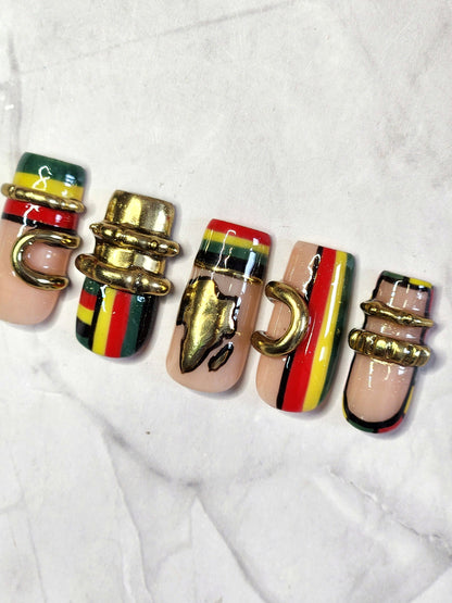 "Roots of Royalty" Press-On Nails Set