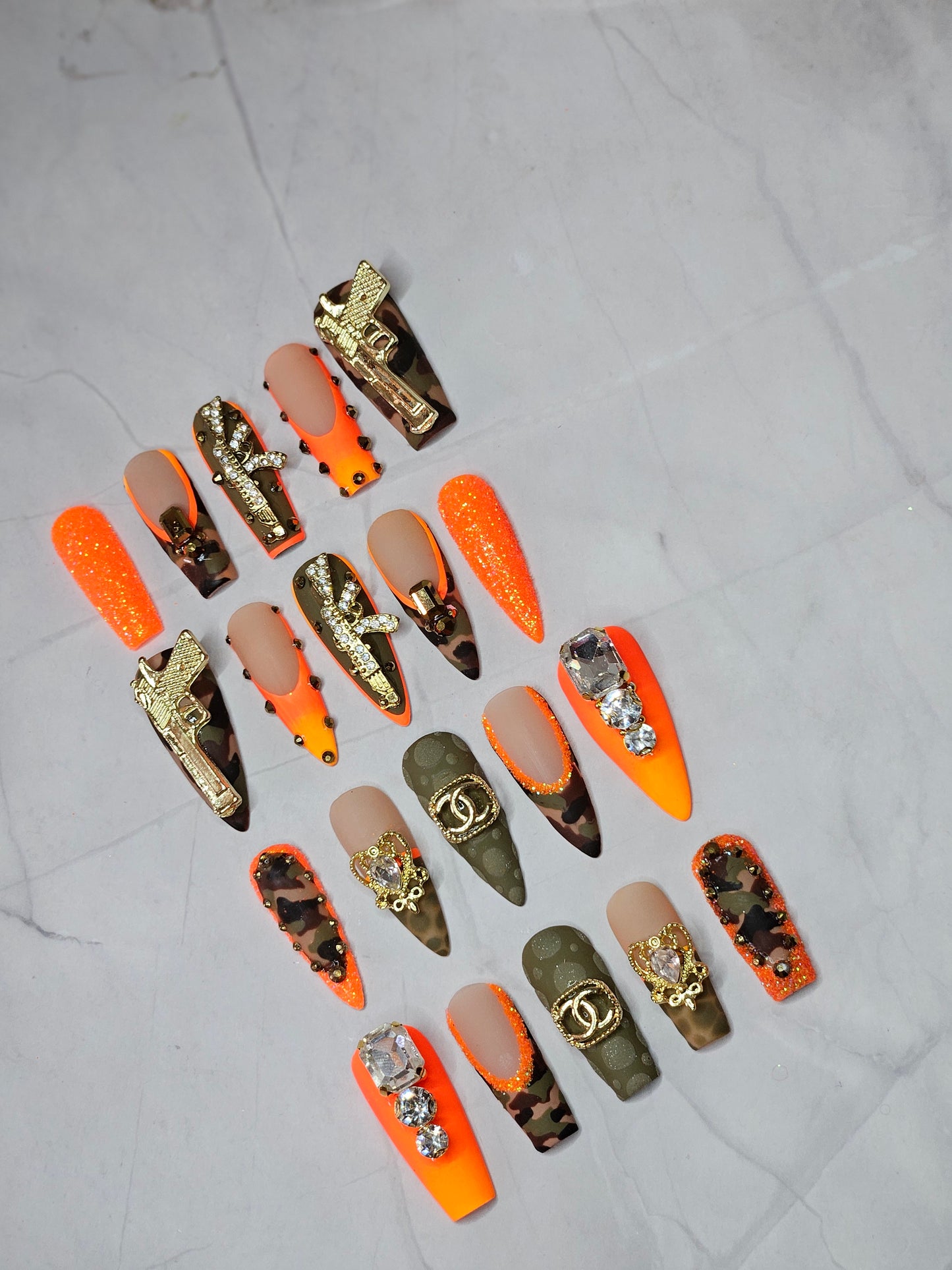 "Tactical Glow" Press-On Nails Set