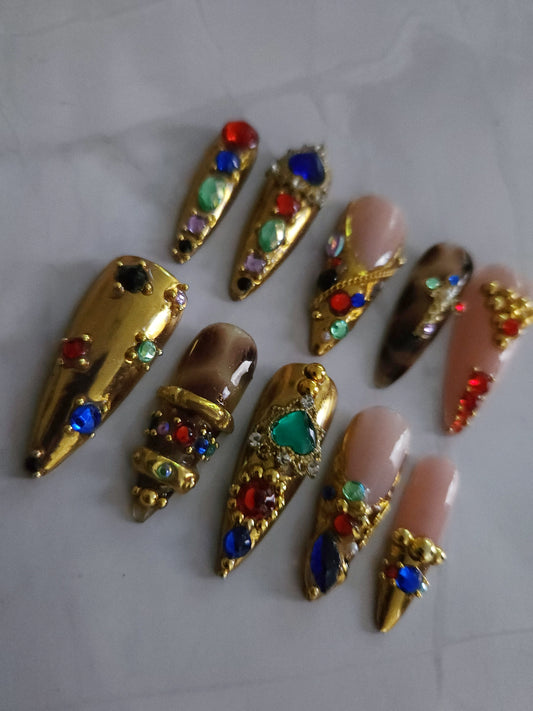 "Golden Era" Press-On Nails Set