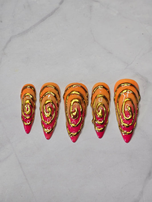 "Heatwave" Press-On Nails Set