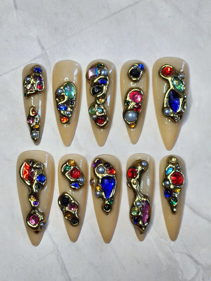 "Majestic Drip" Press-On Nails Set