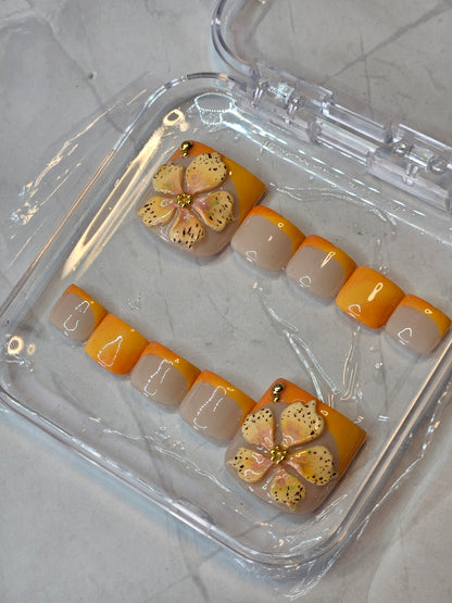 "Papaya Paradise" Press-On Toes Set