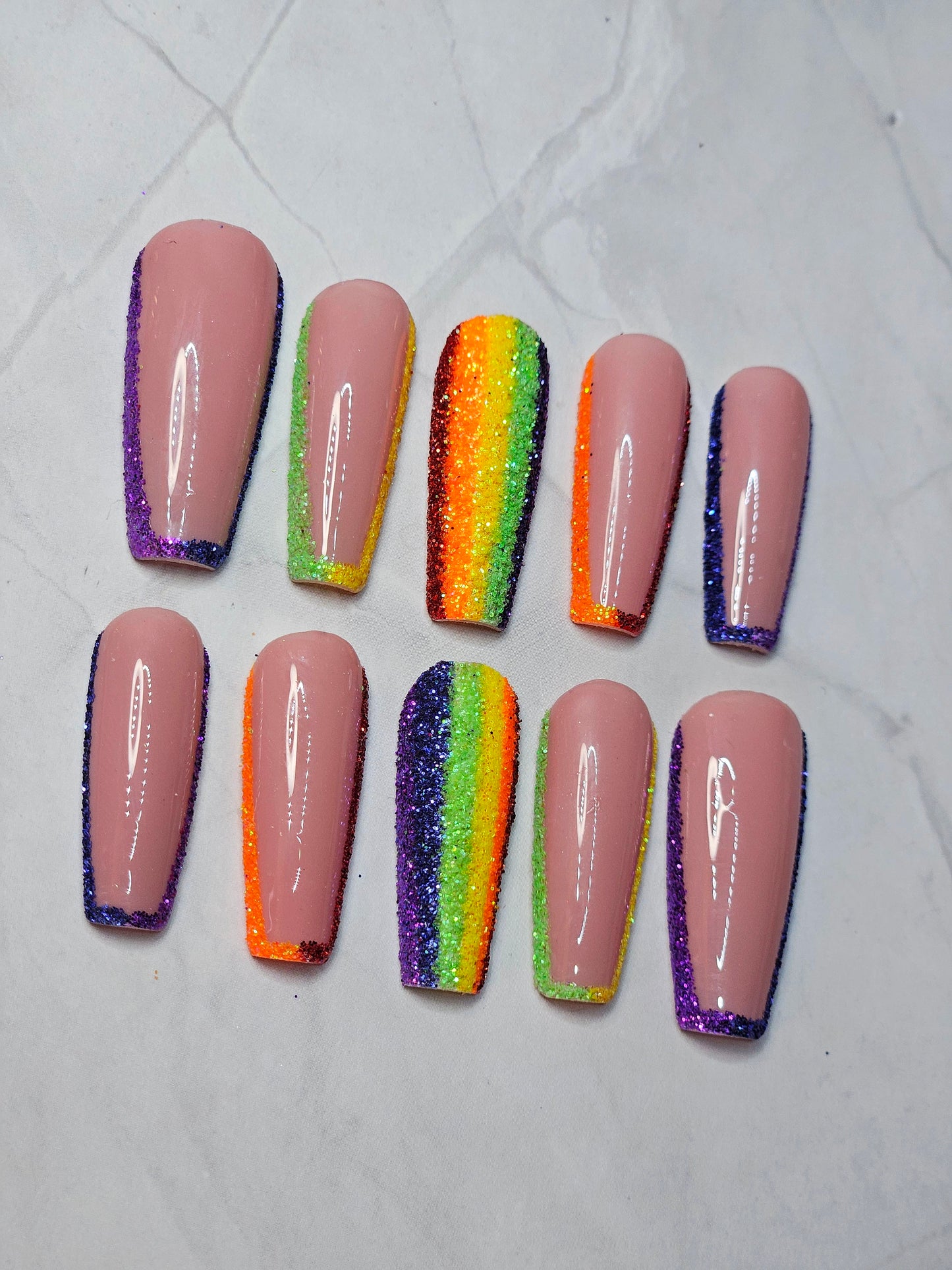 "Rainbow Rush" Press-On Nails Set