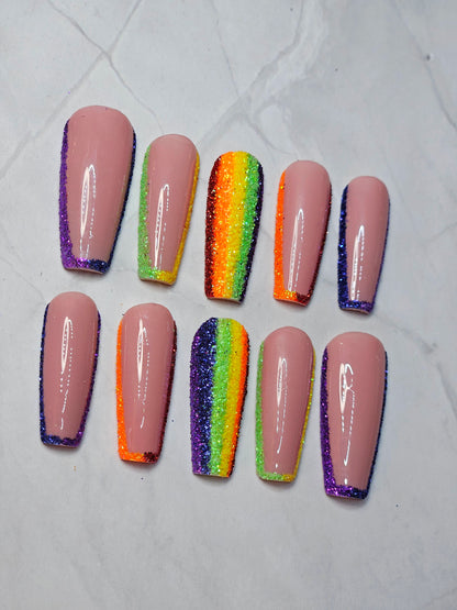 "Rainbow Rush" Press-On Nails Set